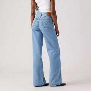 Levi’s Ribcage Wide Leg Women's Denim Blue Jeans, 32